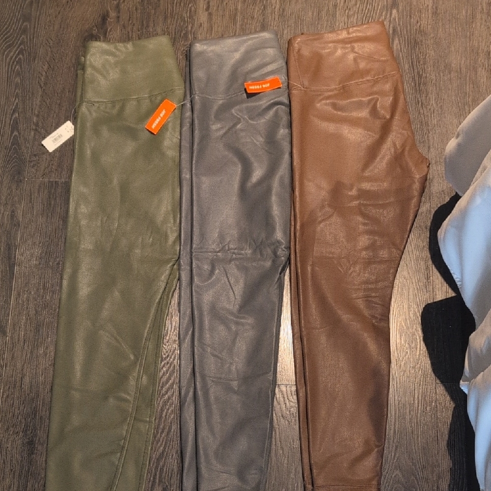 Stylish Faux Leather Leggings Trio -Joe Fresh